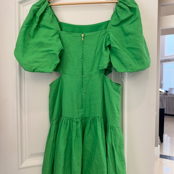 Lilly Pulitzer Kylanne Elbow Sleeve Linen Dress Gecko Green - Picture 7 of 8